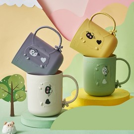 Cute Cartoon Lamb Tooth Brushing Cup for Kids & Students (Kindergarten) 501-600ml/Light Green 20ea
