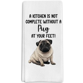 Pug Dog Gifts Kitchen Towels for Pug Lover, Dog Gifts Decorative Towels for Bar Kitchen Bathroom