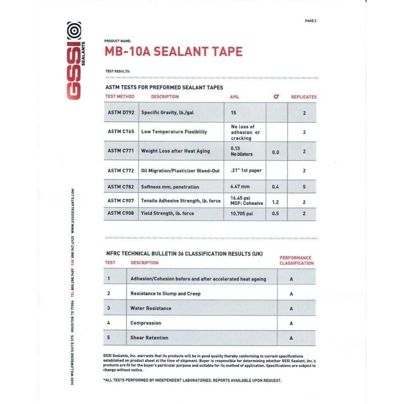 GSSI Sealants New GSSI Sealants Butyl Tape 1/8" x 1"