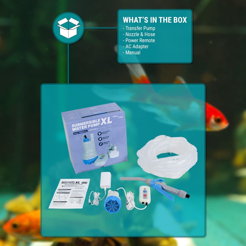 TERA PUMP Aquarium Gravel Cleaner - Electric Automatic Removable Vacuum