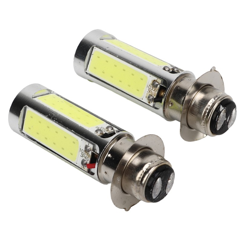 2x 6000K White H6M COB LED Motor Bike/ATV Headlight Fog