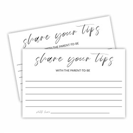 30 Advice & Wishes Cards - Share Your Tips- Black - Double Sided Fill-Advice Cards For Baby Shower, Party Favor & Supplies Gender Reveal, New Born Baby Announcement Party Supplies- A12