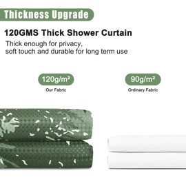 Hokibero Olivie Green Misty Forest Mountain Nature Tree Fabric Shower Curtains for Bathroom Waterproof Heavy Duty Green and White Woohitedland Shower Curtain Bathtubs Hotel, 72 x 72 inch