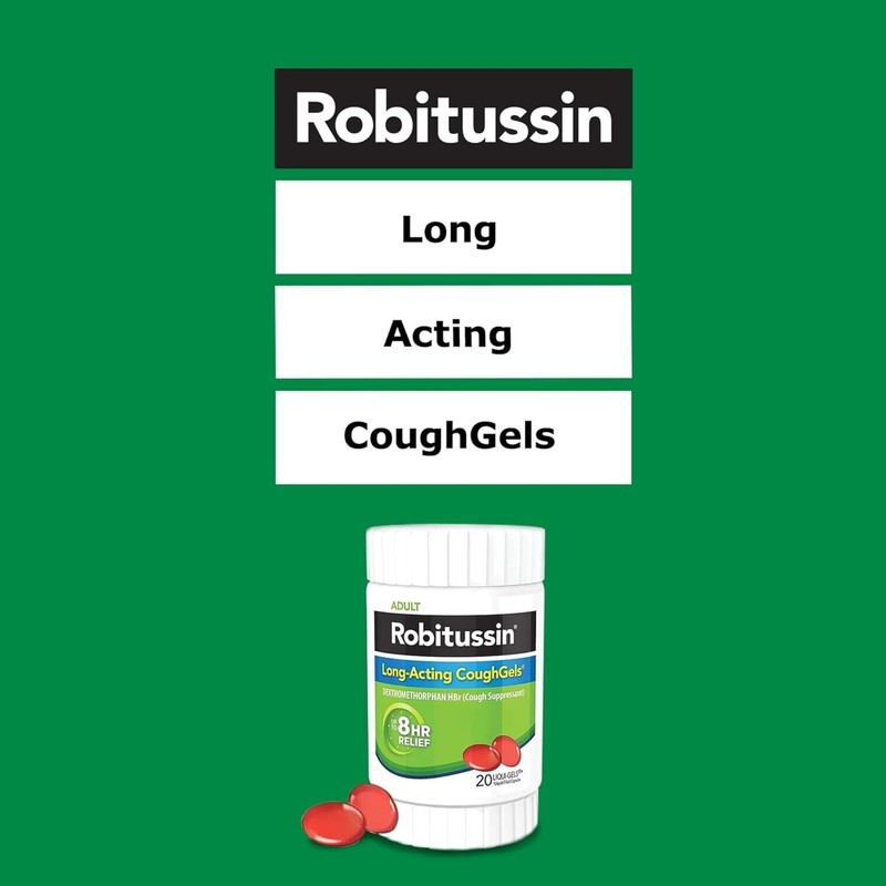 Robitussin 20 Count Robitussin 8 Hour Liqui-gels Cough Adult Formula