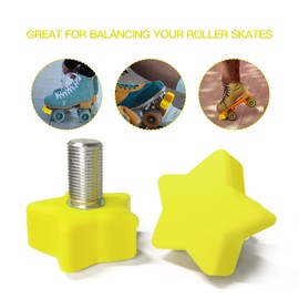 TUCANA 1 Pari Star Shape 85A Rubber Roller Skate Stopper with 5/8” Bolt, Adjustable Rubber Plugs Brake Block Toe Stop, Skate Accessories for Double-Row, Durable, Non-Marking