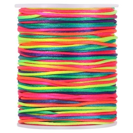 Tenn Well Satin Rattail Cord, 295 Feet 2mm Colorful Nylon String for Macrame Bracelets, Necklaces, Jewelry Making, Beading, Arts and Crafts, String Games