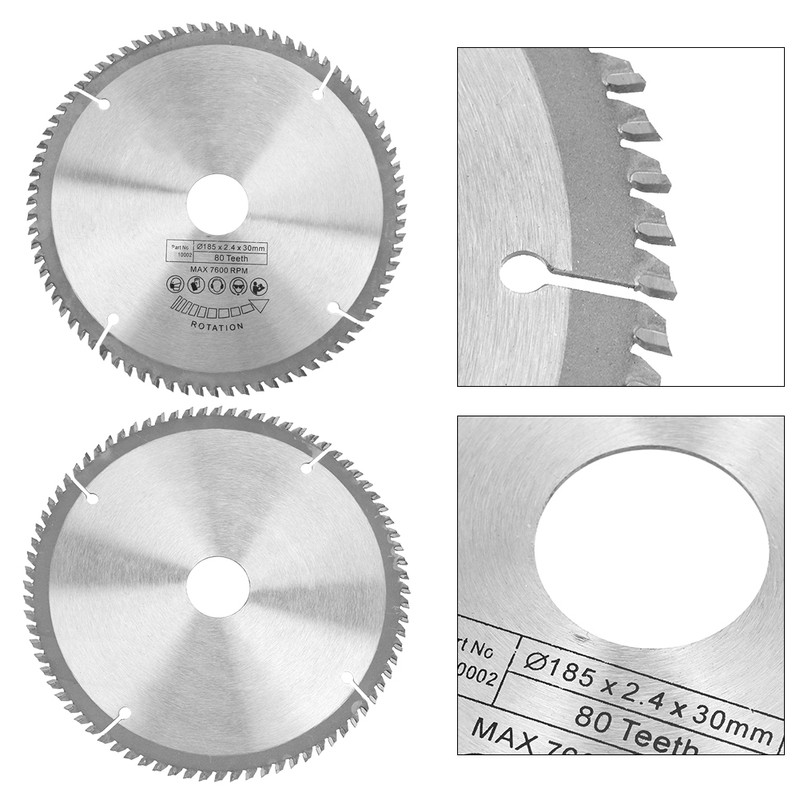 185mm Silver TCT Circular Saw Blade for Wood Cutting 80