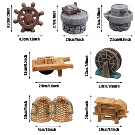Cayway Mini Fairy Garden Accessories Kit, 14 PCS Zen Garden Accessories Garden Farm Tools Miniature Garden Decorations for Micro Landscape Decoration, Style B, CX-0010