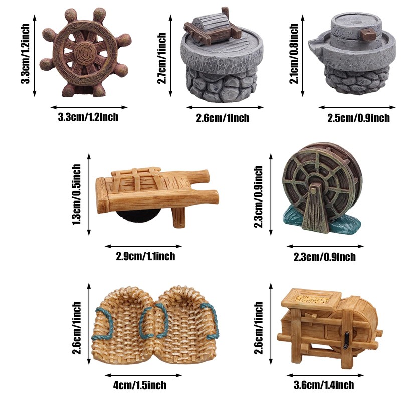Cayway Mini Fairy Garden Accessories Kit, 14 PCS Zen Garden