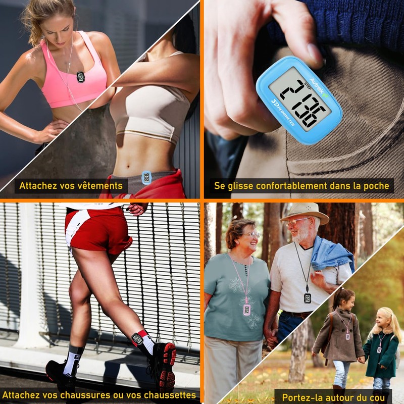 AVTREK Precise 3D Walking Pedometer Giant Display Digital Step Counter