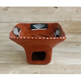 MEXICAN Red Clay INCENSE BURNER Anafre Copal De Barro Mexicano  DIA DE MUERTOS
