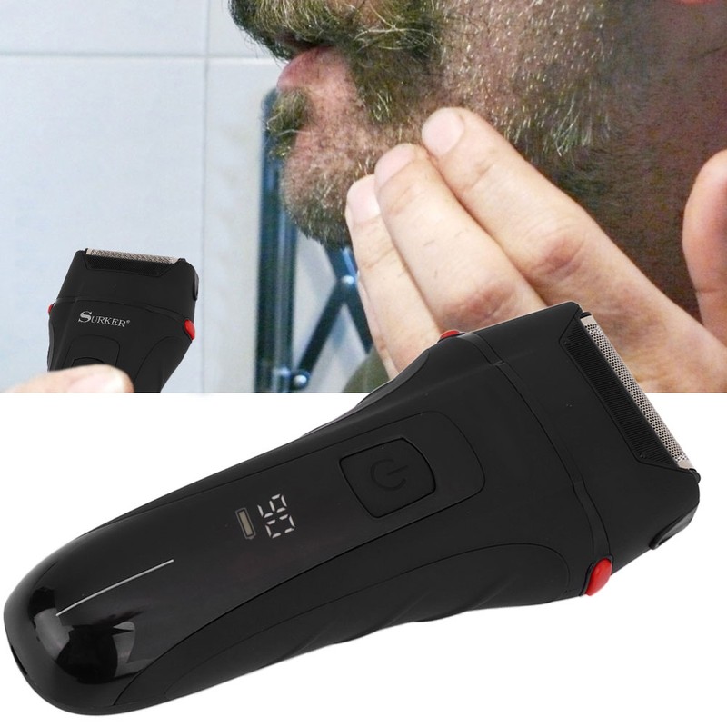 Professional Rechargeable Electric Shaver Waterproof Beard Clipper TrimmerUS Plug 110-240V