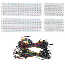 Breadboard Kit with 2x400P & 2x830P ABS Breadboards + 65Pcs Flexible Jumper Wires Ideal for Hobbyists, Students & Professional Engineers