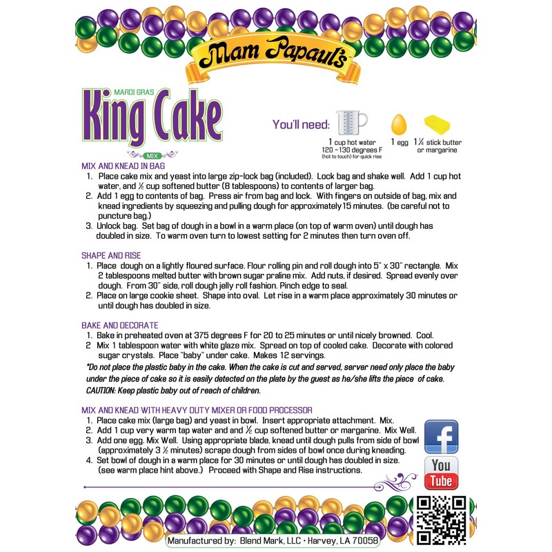 Mam Papaul's King Cake Mix with Praline Filling
