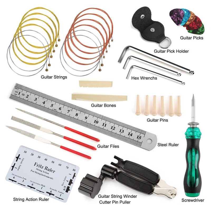 Guitar Repairing Tools Kit Guitars Maintenance Tool Kits with Strings