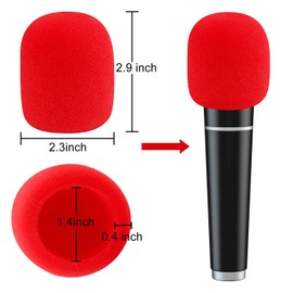 Augshy Microphone Covers Foam,20 Pack Thick Handheld Stage Microphone Windscreen Microphone Cover Foam Karaoke DJ Microphone Covers Disposable(10 Color)