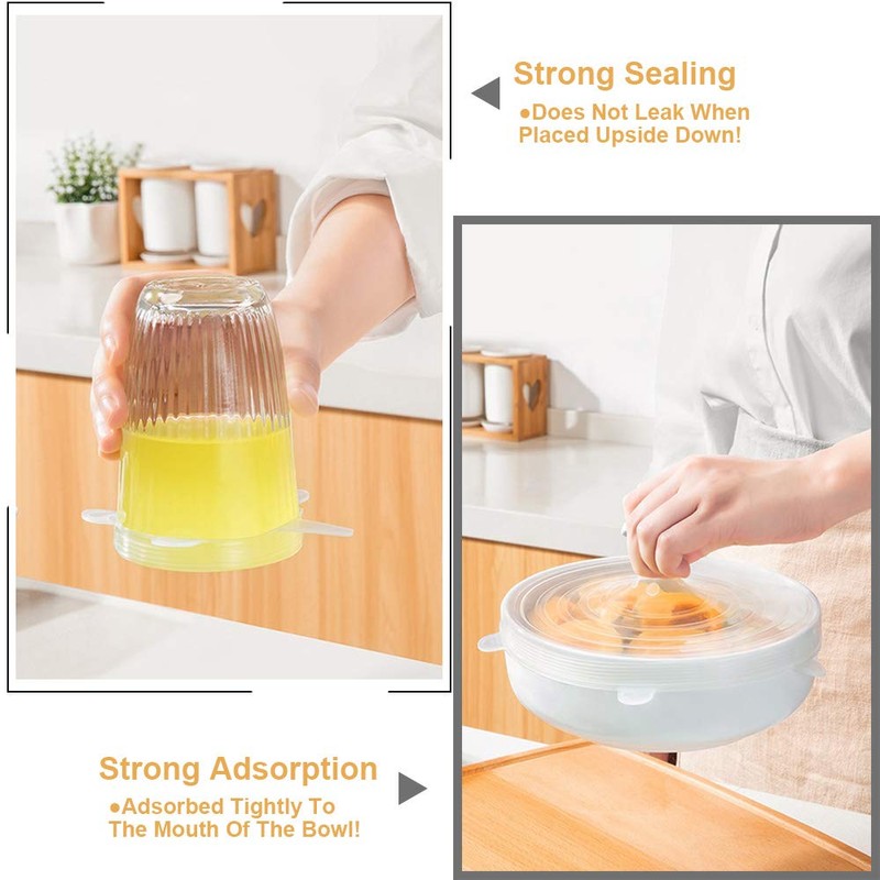 LELE LIFE 4 Pack Same Size Silicone Stretch Lids, Thicker