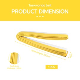 svpfuo Judo Belt, White Yellow, Karate Belt 260 cm, Taekwondo Belt, Judo Belt, Suitable for Beginners or Professional Athletes in Judo, Taekwondo, Karate, Aikido, Wushu (White + Yellow)