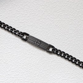 Rnivida Black Stainless Steel Christian Cross Bracelet for Men, American Flag Patriotic Cross Bracelets, Religious Faith Communion Baptism Jewelry (Black - Isaiah 41:10)