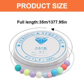 RDNKVB 3 Spool (35 m Roll) Elastic Jewellery Thread, Elastic Band for Bracelets, Bead Jewellery Bracelets Crafts (0.4 mm, Transparent Pearl Thread, Invisible Nylon Cord)