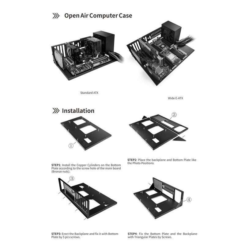 ALAMENGDA DIY Pc Test Bench, Open Chassis Case Rack for
