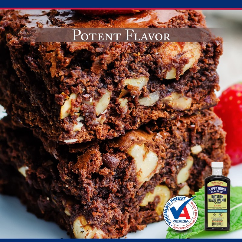 Happy Home Imitation Black Walnut Flavoring, Non-Alcoholic, Certified Kosher, 7
