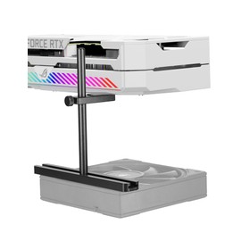 upHere GBS1 Graphics Card Holder, Slide Rail, Single Rod, GPU Height Adjustable, Slidable, GPU Holder, Graphics Card Holder for Computer Components, GPU Support, Aluminium (128 mm)