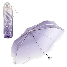Wpc. PT-0072-002 Mermaid Umbrella, Mini, Lavender, Folding Umbrella, 19.3 inches (49 cm), Ribs, Rain Umbrella, For Commuting to Work or School, Travel, Fashionable, Cute, Ladies, Glitter, Piping