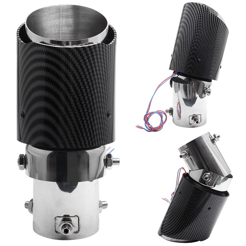 VEHSUN Muffler Cutter, LED Light Car, Downward, Carbon Style, Up/Downward,