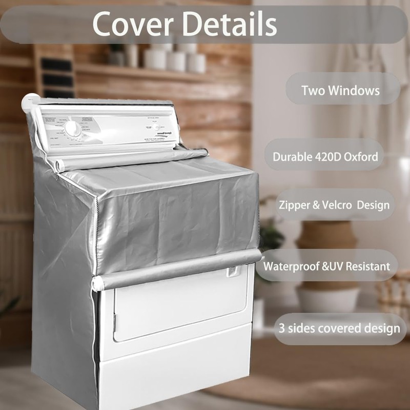 MRPAPA 2Pack Washing Machine Covers，Waterproof Dustproof Laundry Dryer Protect Cover,