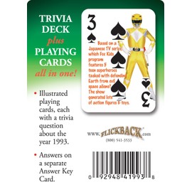 Flickback 1993 Trivia Playing Cards: 30th Birthday or Anniversary Cards