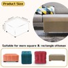sourcing map Ottoman Cover Square, Jacquard Ottoman Slipcover with Elastic