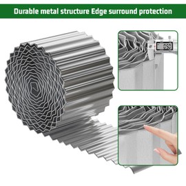 SnugNiture Corrugated Metal Garden Edging,6" x 50' Sturdy Lawn Edging Border,Landscape Edging Border for Lawn, Flower Bed,Garden and Yard