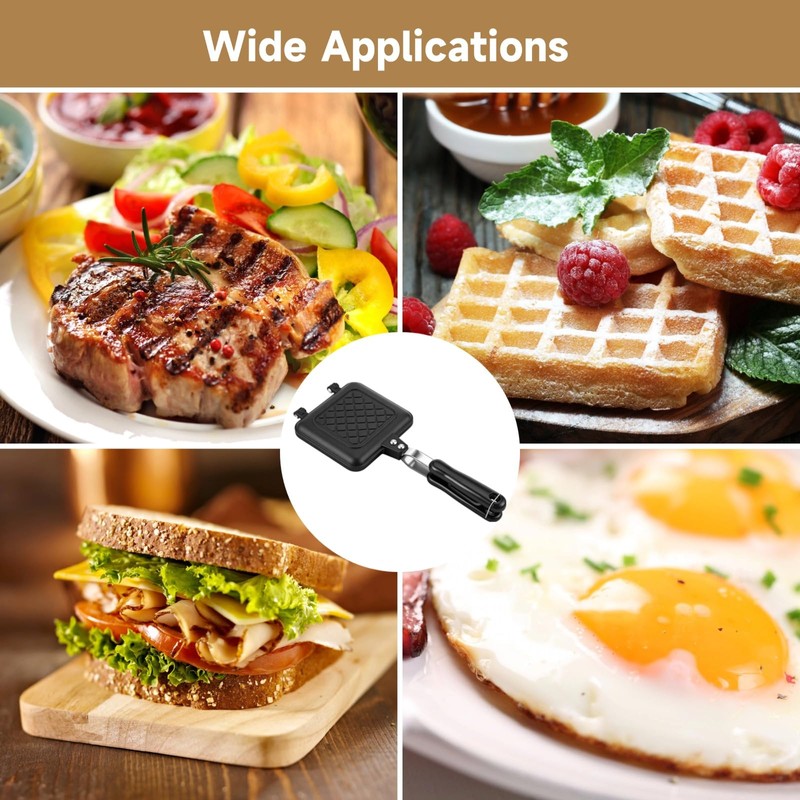 Non-Stick Sandwich Maker, Grilled Sandwich Maker with Pattern Design, Portable,
