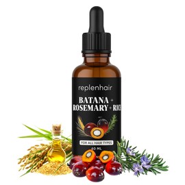 Replenhair Raw Batana Oil for Hair Growth | Unrefined Cold Pressed Oil by Dr Sebi | Stimulates Hair Growth, Repairs Damage, Adds Shine, Soothes Scalp, Prevents Dandruff, Sourced from Honduras - 60ml