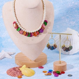 Cheriswelry 80Pcs Flat Round Disc Shell Charms Natural Akoya Shell Charms Mother of Pearl Shell Pendants 12-13mm for Wind Chime Earring Necklace Bracelet Jewelry Making