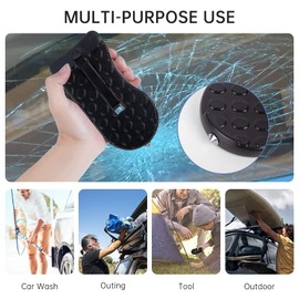 CTDMJ Foldable Car Door Pedal Car Pedal Door Step Running Boards and 4 Car Seats Hooks Car Pedal Aluminium Alloy with Safety Hammer for SUV, RV, Business Car, Family Car (Load 180 kg)