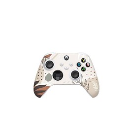 ZOOMHITSKINS Controller Skin Compatible with X1 Series S and X1 Series X, Vinyl Sticker Technology, Boho Vintage Botanical Flowers Leaves Beige, Durable, Bubble-free, 1 Skin, Precisely Cut