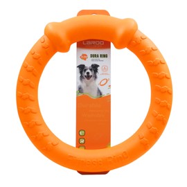 LaRoo Indestructible Dog Toys for Aggressive Chewers,Flying Discs for Medium/Large Breeds Dog Training Ring,Floating Dog Ring Toy,Tug of War Dog Toy(Orange)