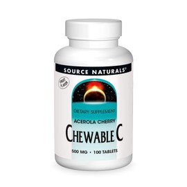 Source Naturals Chewable C, Acerola Cherry 500 mg For Immune System Support - 100 Fruit Flavored Tablets