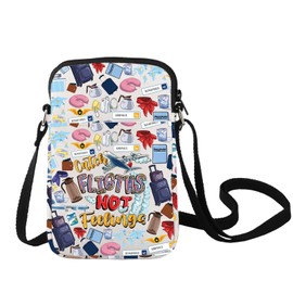 LEVLO Flight Attendant Crossbody Bag Pilot Gift Catch The Flights Not Feelings Shoulder Bag Airplane Traveler Merchandise, Flights Not C Bag