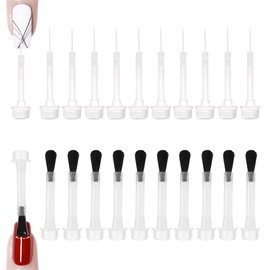 20Pcs Replacement Nail Polish Brush Kit,Soft Bristles Disposable Nail Brushes,Dip Powder Liquid Brush Set for DIY Nail Art Salon