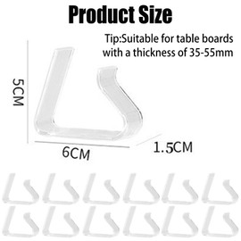 Plastic Tablecloth Clips, Pack of 12, Transparent Tablecloth Holder, Weatherproof & Non-Slip, for Indoor and Outdoor Use Weddings Family Dinners (Large Size)