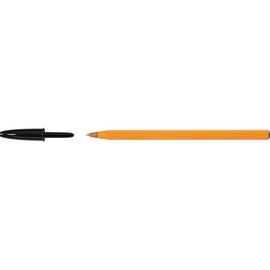 BIC Pack of 12 Ballpoint Pens fine Black Orange Héxagonal Pte