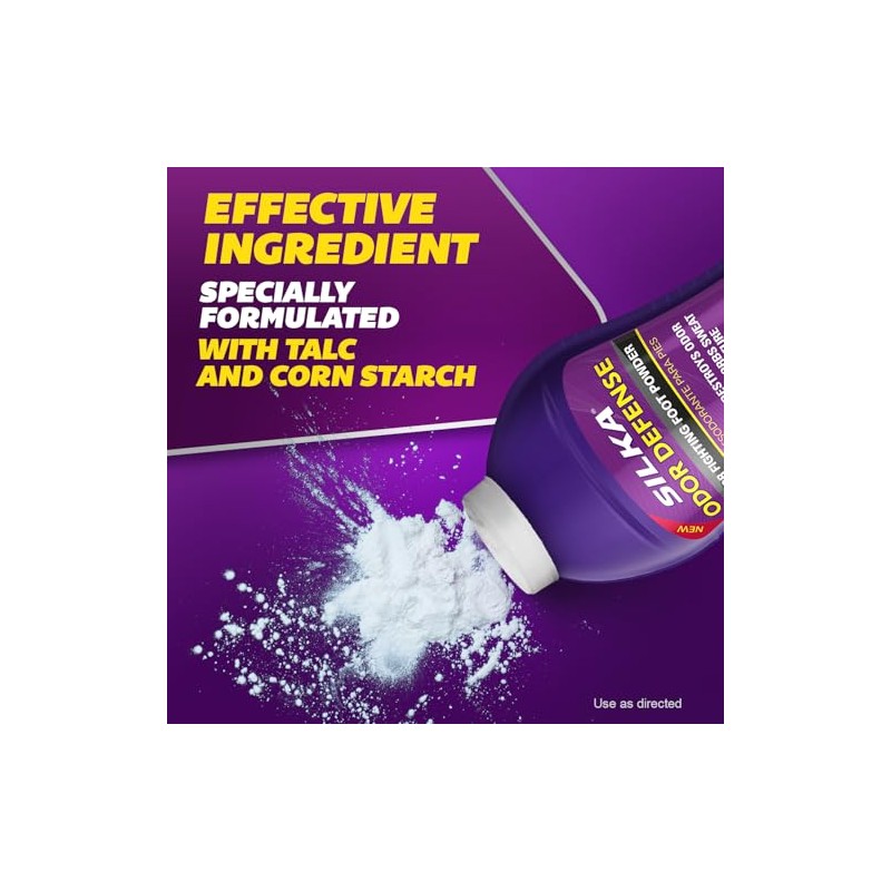 SILKA Odor Fighting Foot Powder, 6 oz.