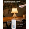 10" H Small Rechargeable Cordless Ceramic Table Lamp with Remote,