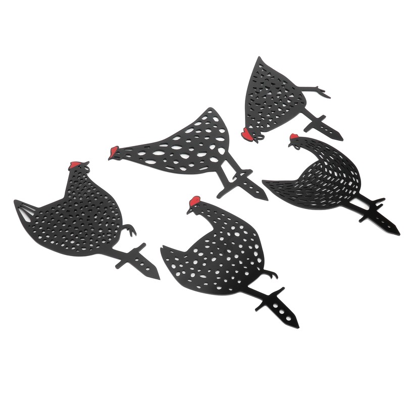 5Pcs Chicken Stakes Set Acrylic Animal Shape Statues Decoration for