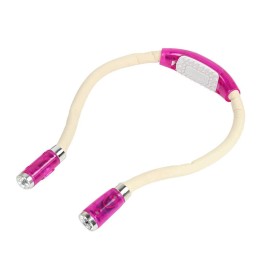 Unbranded New LED Flexible Handsfree Hug Neck Reading Book Light Lamp Torch Flashlight US - Pink