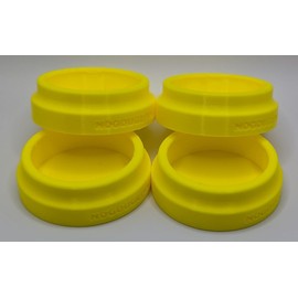 No Gouge Pinball Rubber Leg Leveler Caster Feet, Footies, Cups, Set of 4 (Yellow)