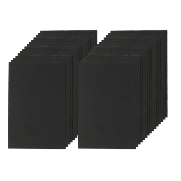 100 Sheets A6 Black Cards, 350GSM Black Cardstock, Double Sided